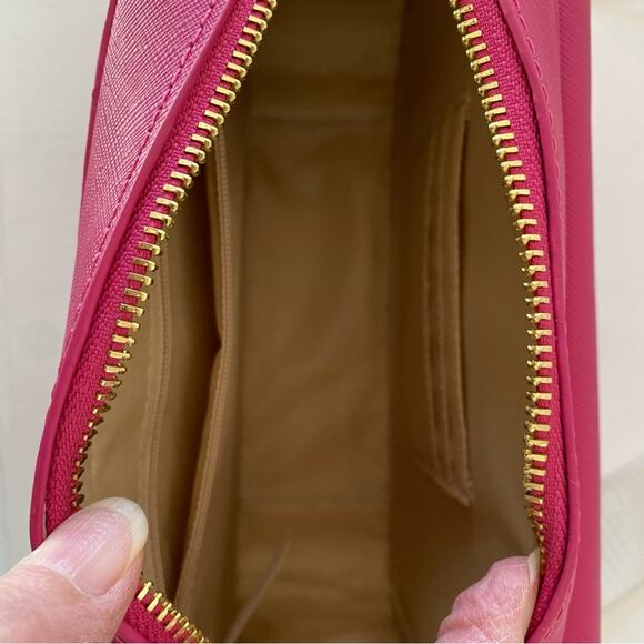 NWT Joy Clean & Chic Saffiano Leather Crossbody Camera Bag with Card Case Pink - Picture 8 of 12